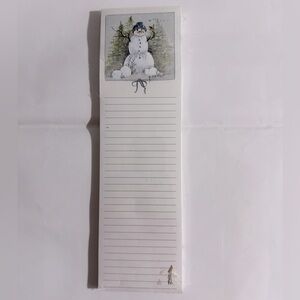 Vintage Lined Snowman Artwork Magnetic Notepad